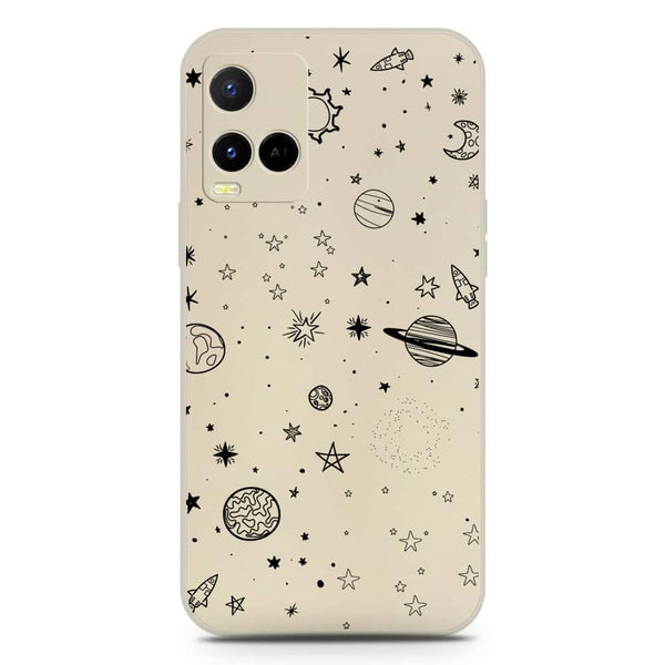 Stardust Dreams Design Soft Phone Case - Silica Gel Case - Offwhite - Vivo Y21s