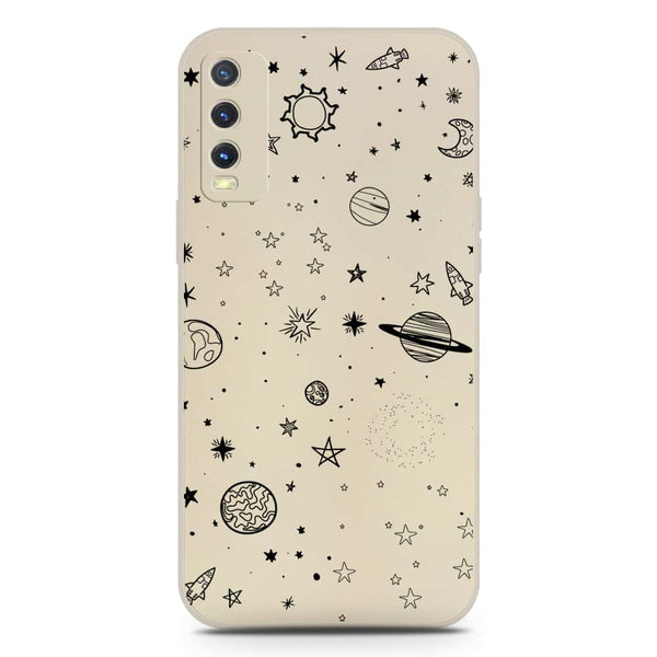 Stardust Dreams Design Soft Phone Case - Silica Gel Case - Offwhite - Vivo Y20T