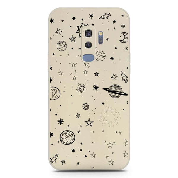 Stardust Dreams Design Soft Phone Case - Silica Gel Case - Offwhite - Samsung Galaxy S9 Plus