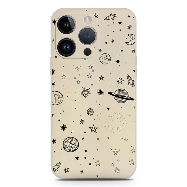 Stardust Dreams Design Soft Phone Case - Silica Gel Case - Offwhite - iPhone 14 Pro Max