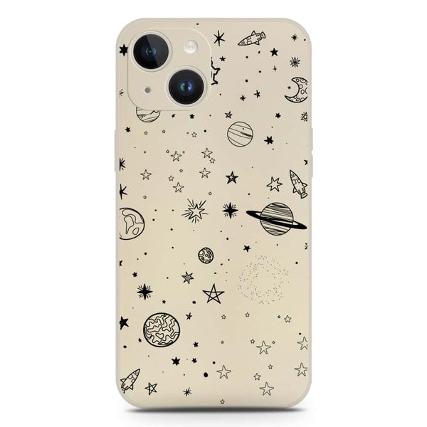 Stardust Dreams Design Soft Phone Case - Silica Gel Case - Offwhite - iPhone 14 Plus