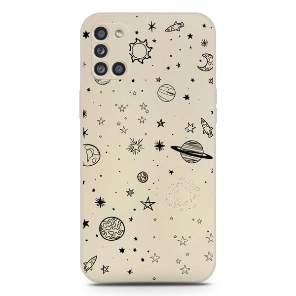 Stardust Dreams Design Soft Phone Case - Silica Gel Case - Offwhite - Samsung Galaxy A31