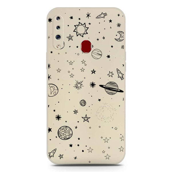 Stardust Dreams Design Soft Phone Case - Silica Gel Case - Offwhite - Samsung Galaxy A20s