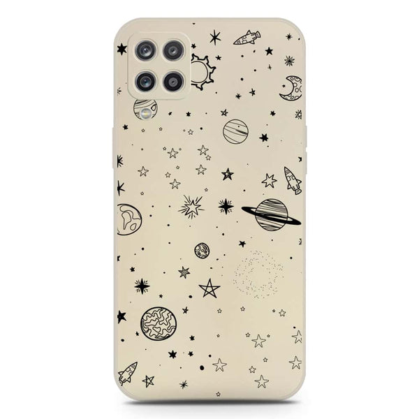 Stardust Dreams Design Soft Phone Case - Silica Gel Case - Offwhite - Samsung Galaxy A12