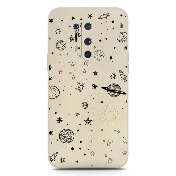 Stardust Dreams Design Soft Phone Case - Silica Gel Case - Offwhite - OnePlus 8 Pro