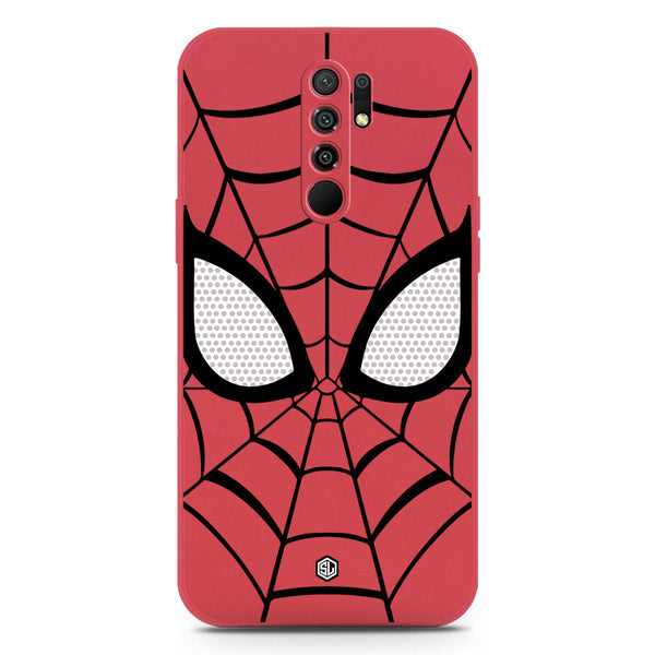 Cool Spider Design Soft Phone Case - Silica Gel Case - Dark Red - Xiaomi Dark Redmi 9