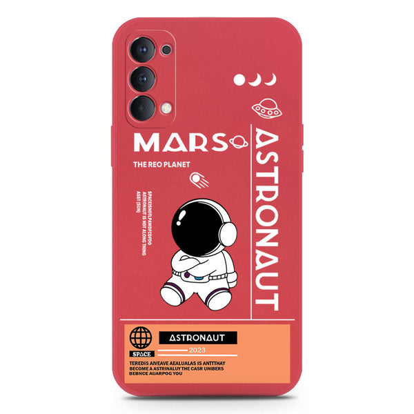 Astronaut Series Soft Phone Case - Silica Gel Case - Red - Oppo Reno 4 5G