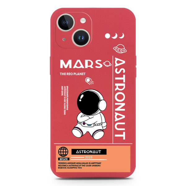 Astronaut Series Soft Phone Case - Silica Gel Case - Dark Red - iPhone 14 Plus