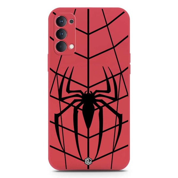 X-Spider Design Soft Phone Case - Silica Gel Case - Red - Oppo Reno 4 5G