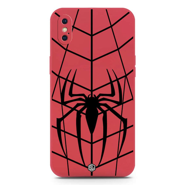 X-Spider Design Soft Phone Case - Silica Gel Case - Red - iPhone XS / X