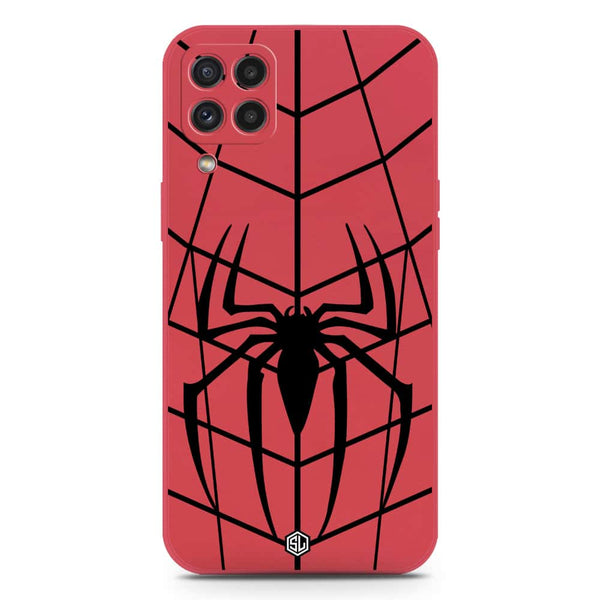 X-Spider Design Soft Phone Case - Silica Gel Case - Dark Red - Samsung Galaxy M32