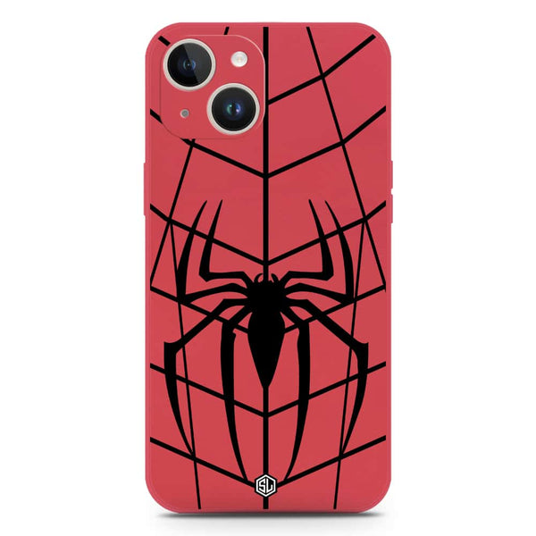 X-Spider Design Soft Phone Case - Silica Gel Case - Dark Red - iPhone 14 Plus