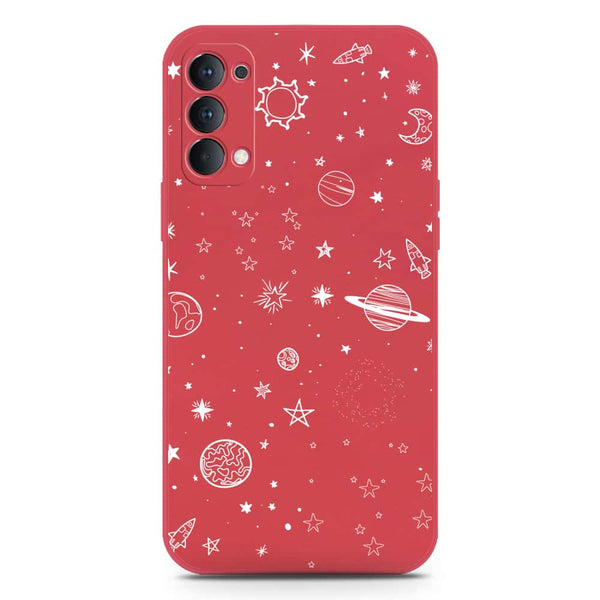 Stardust Dreams Design Soft Phone Case - Silica Gel Case - Red - Oppo Reno 4 5G