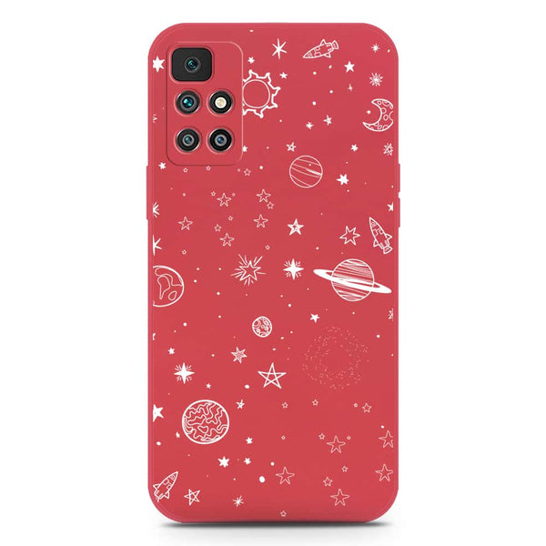 Stardust Dreams Design Soft Phone Case - Silica Gel Case - Red - Xiaomi Redmi 10 Prime