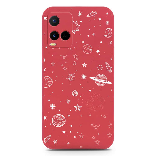 Stardust Dreams Design Soft Phone Case - Silica Gel Case - Red - Vivo Y21s