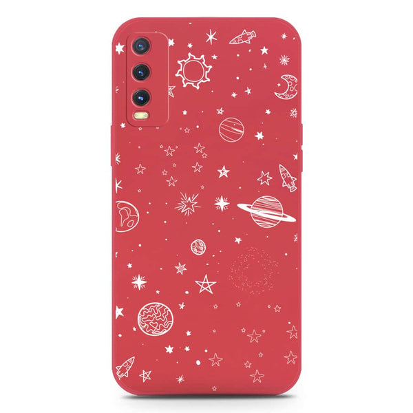 Stardust Dreams Design Soft Phone Case - Silica Gel Case - Dark Red - Vivo Y20T