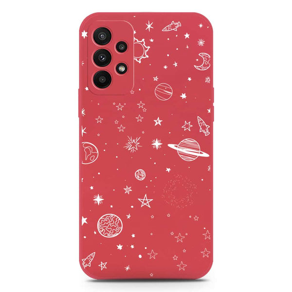 Stardust Dreams Design Soft Phone Case - Silica Gel Case - Dark Red - Samsung Galaxy A23 5G