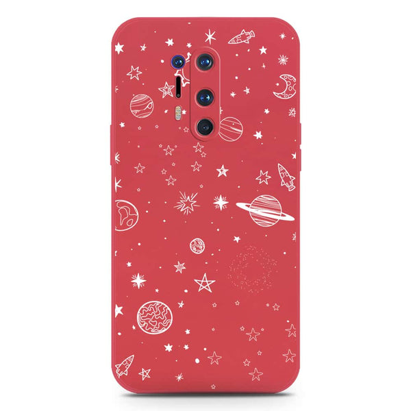 Stardust Dreams Design Soft Phone Case - Silica Gel Case - Red - OnePlus 8 Pro