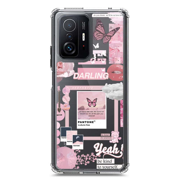 Pink Aesthetic Design Soft Phone Case - Crystal Clear Case - Xiaomi 11T