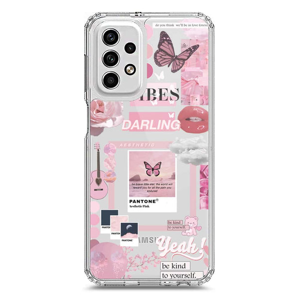 Pink Aesthetic Design Soft Phone Case - Crystal Clear Case - Samsung Galaxy A23 5G