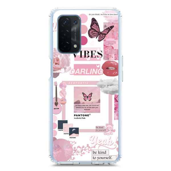 Pink Aesthetic Design Soft Phone Case - Crystal Clear Case - Oppo A74