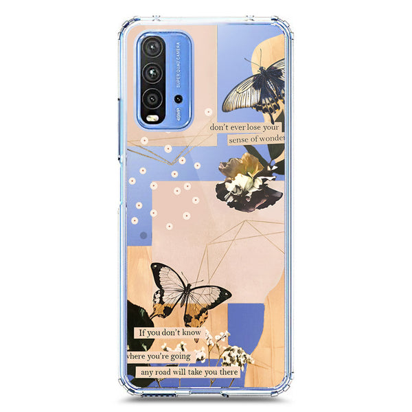 Aesthetic Butterfly Design - Design 4 - Soft Phone Case - Crystal Clear Case - Xiaomi Redmi 9T