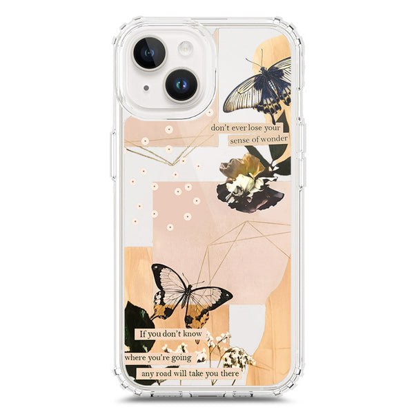 Aesthetic Butterfly Design - Design 4 - Soft Phone Case - Crystal Clear Case - iPhone 15 Plus