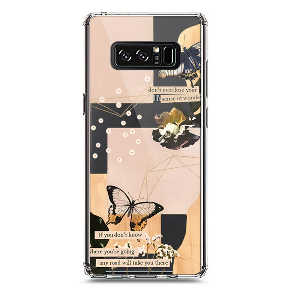 Aesthetic Butterfly Design - Design 4 - Soft Phone Case - Crystal Clear Case - Samsung Galaxy Note 8