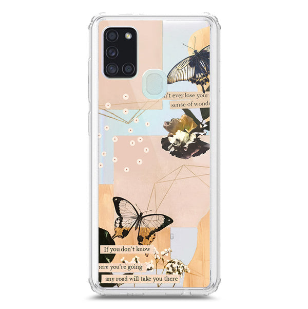 Aesthetic Butterfly Design - Design 4 - Soft Phone Case - Crystal Clear Case - Samsung Galaxy A21s