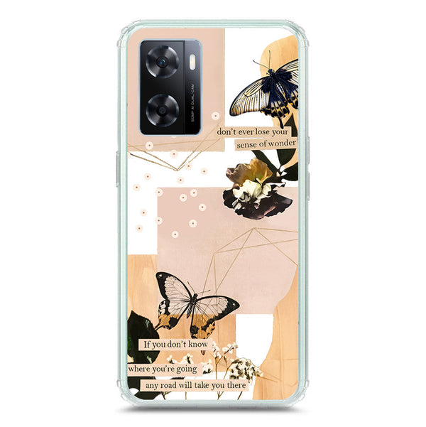 Aesthetic Butterfly Design - Design 4 - Soft Phone Case - Crystal Clear Case - Oppo A77 4G