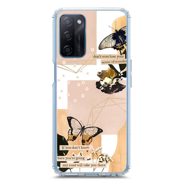 Aesthetic Butterfly Design - Design 4 - Soft Phone Case - Crystal Clear Case - Oppo A55 5G