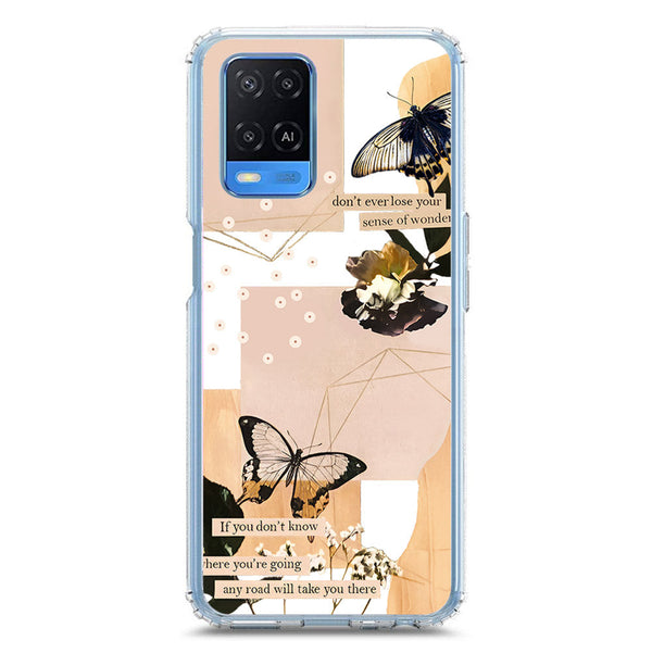 Aesthetic Butterfly Design - Design 4 - Soft Phone Case - Crystal Clear Case - Oppo A54 4G