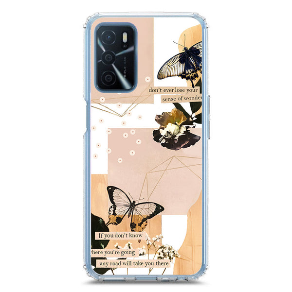 Aesthetic Butterfly Design - Design 4 - Soft Phone Case - Crystal Clear Case - Oppo A16