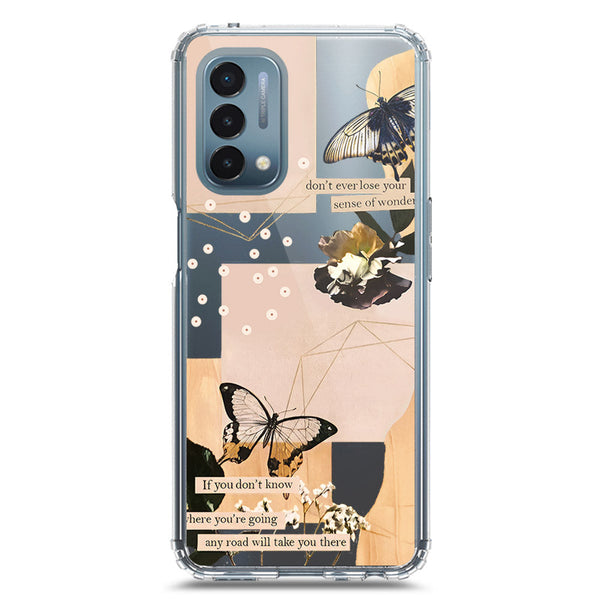 Aesthetic Butterfly Design - Design 4 - Soft Phone Case - Crystal Clear Case - OnePlus Nord N200 5G