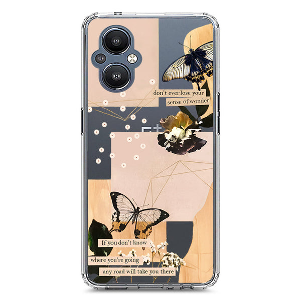 Aesthetic Butterfly Design - Design 4 - Soft Phone Case - Crystal Clear Case - OnePlus Nord N20 5G