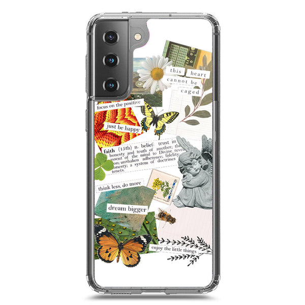 Aesthetic Scrap Design - Design 5 - Soft Phone Case - Crystal Clear Case - Samsung Galaxy S21 Plus 5G