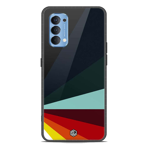 Retro Stripes Series Soft Phone Case - Premium Glass Case - Oppo Reno 4