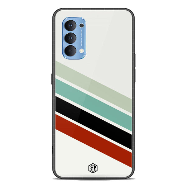 Retro Stripes Series Soft Phone Case - Premium Glass Case - Oppo Reno 4