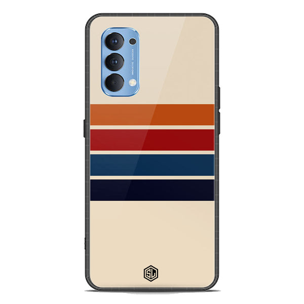 Retro Stripes Series Soft Phone Case - Premium Glass Case - Oppo Reno 4