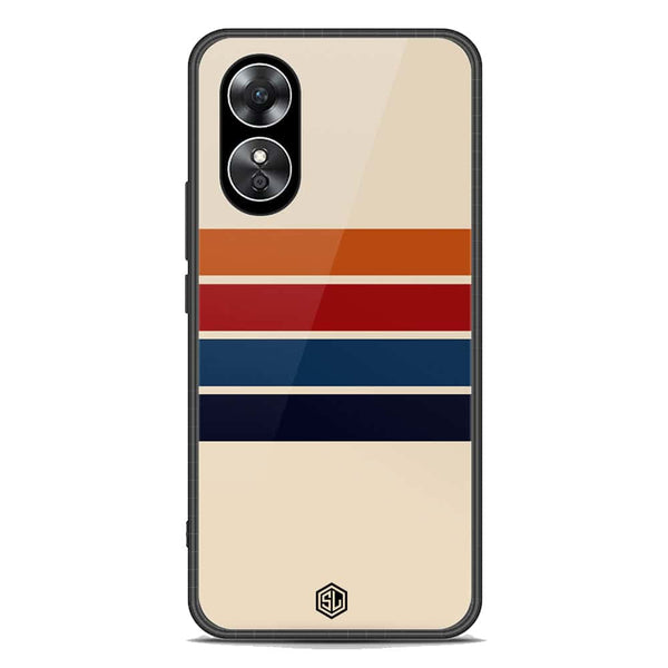 Retro Stripes Series Soft Phone Case - Premium Glass Case - Oppo A17