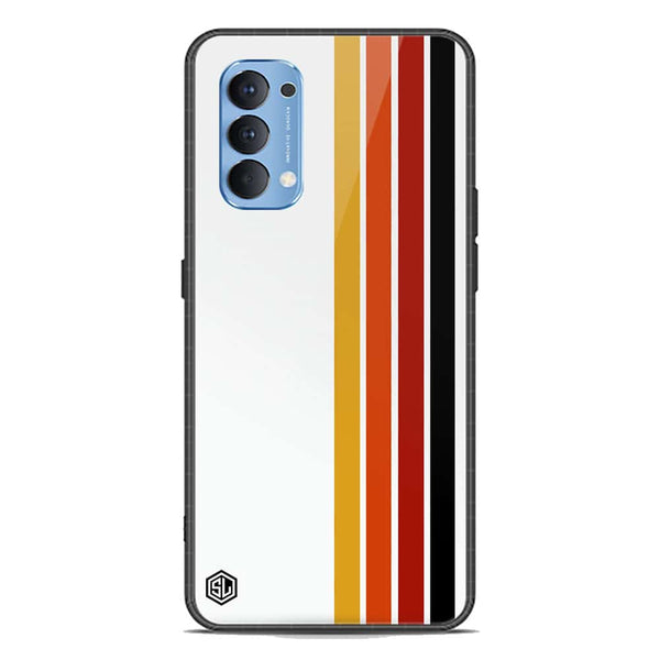 Retro Stripes Series Soft Phone Case - Premium Glass Case - Oppo Reno 4