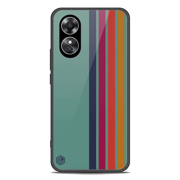 Retro Stripes Series Soft Phone Case - Premium Glass Case - Oppo A17