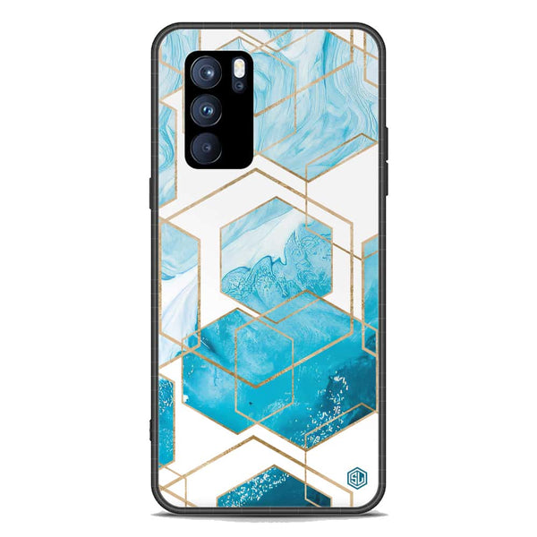 Stylish Marble Series Soft Phone Case - Premium Glass Case - Design 1 - Oppo Reno 6 Pro 5G