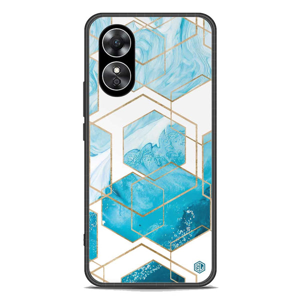 Stylish Marble Series Soft Phone Case - Premium Glass Case - Design 1 - Oppo A17