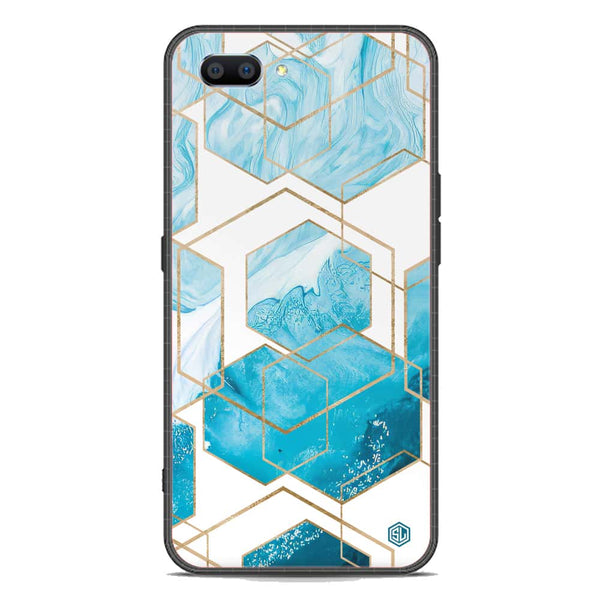 Stylish Marble Series Soft Phone Case - Premium Glass Case - Design 1 - Oppo A3s