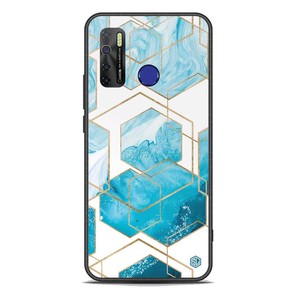 Stylish Marble Series Soft Phone Case - Premium Glass Case - Design 1 - Tecno Spark 5 pro