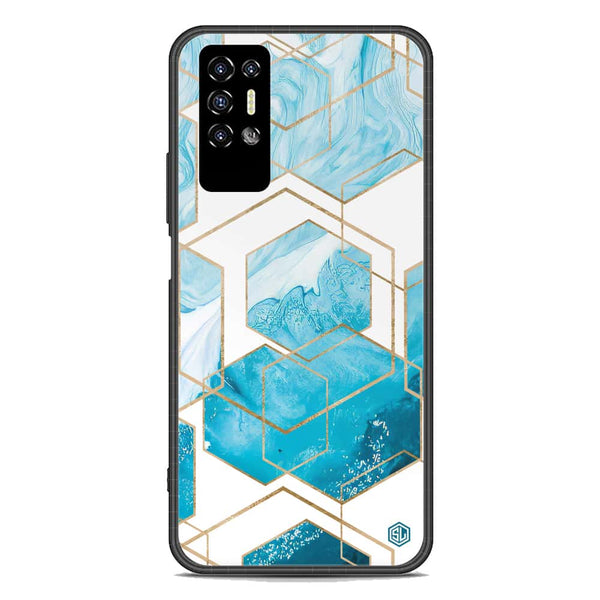 Stylish Marble Series Soft Phone Case - Premium Glass Case - Design 1 - Tecno Pova 2