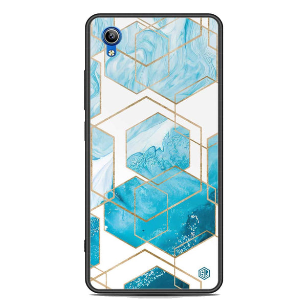 Stylish Marble Series Soft Phone Case - Premium Glass Case - Design 1 - Vivo Y91C