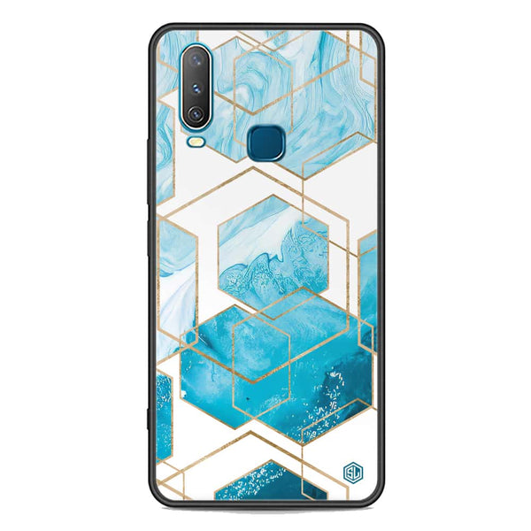 Stylish Marble Series Soft Phone Case - Premium Glass Case - Design 1 - Vivo Y17