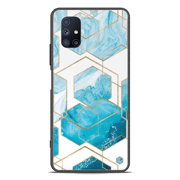 Stylish Marble Series Soft Phone Case - Premium Glass Case - Design 1 - Samsung Galaxy M51